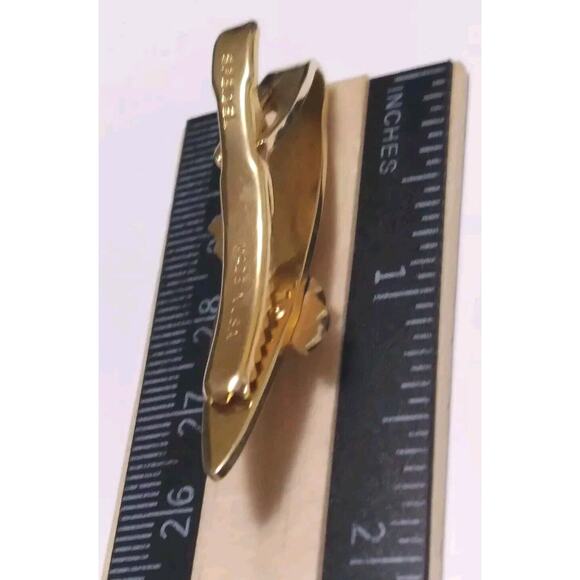Speidel Tie Clip Vintage Spark Plug Goldtone Mechanics Signed USA Under 2 Inches - Picture 7 of 8